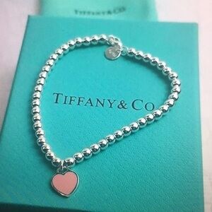 🎄✨Tiffany & Co.  Heart Bracelet in Pink